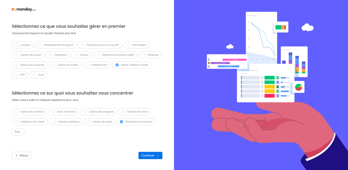 avis monday com choix espace travail