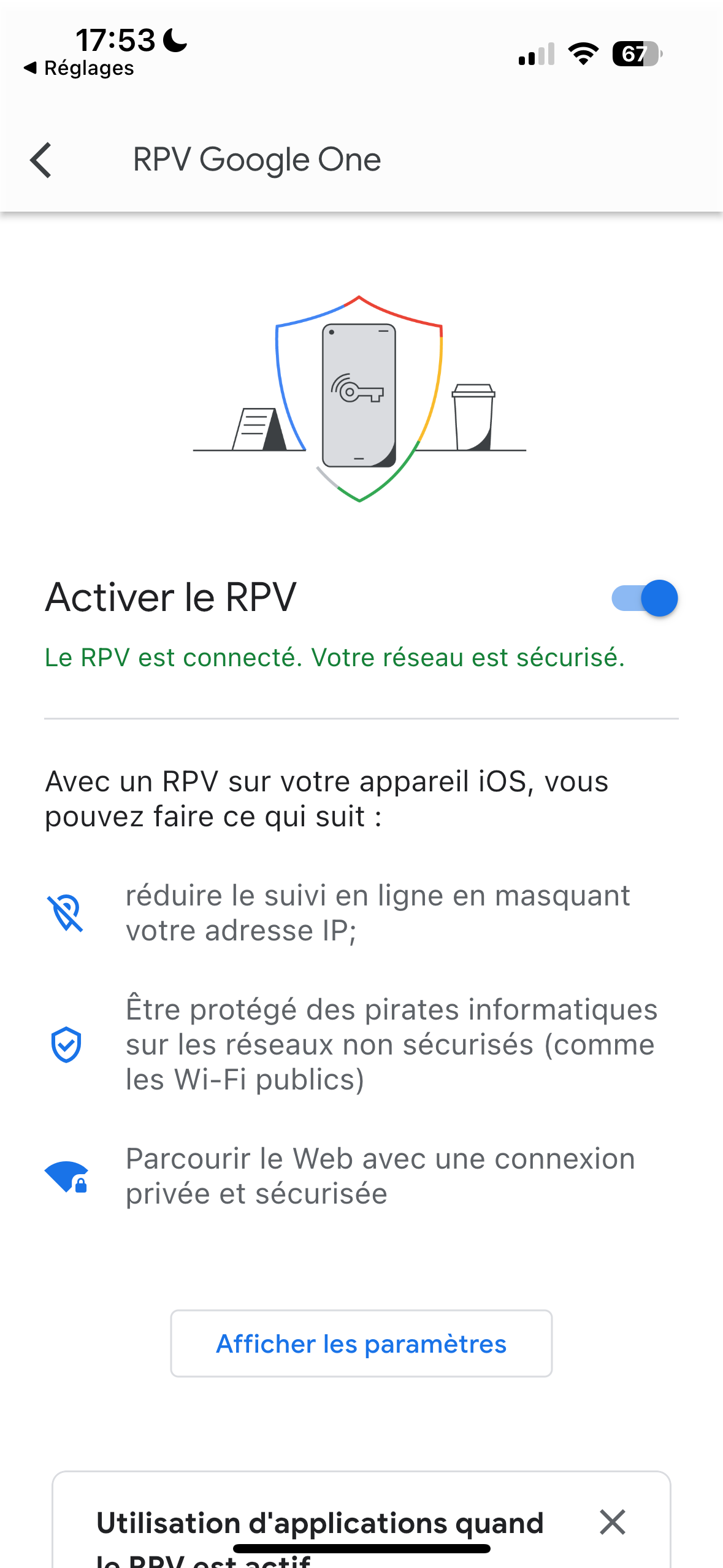 Google One VPN ios