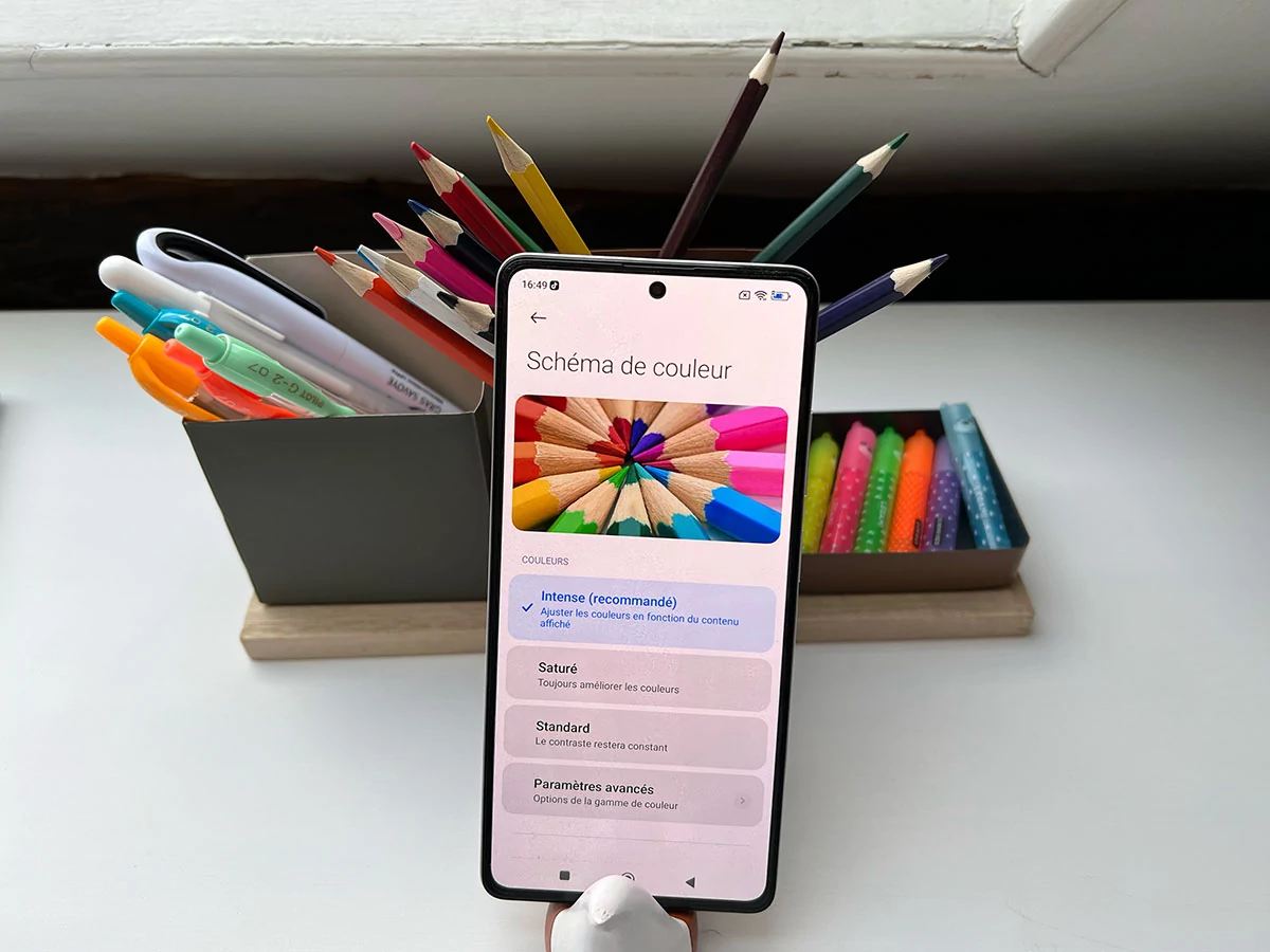 Colorimétrie écran Xiaomi Redmi Note 12 Pro+ © Nicolas Lafarge