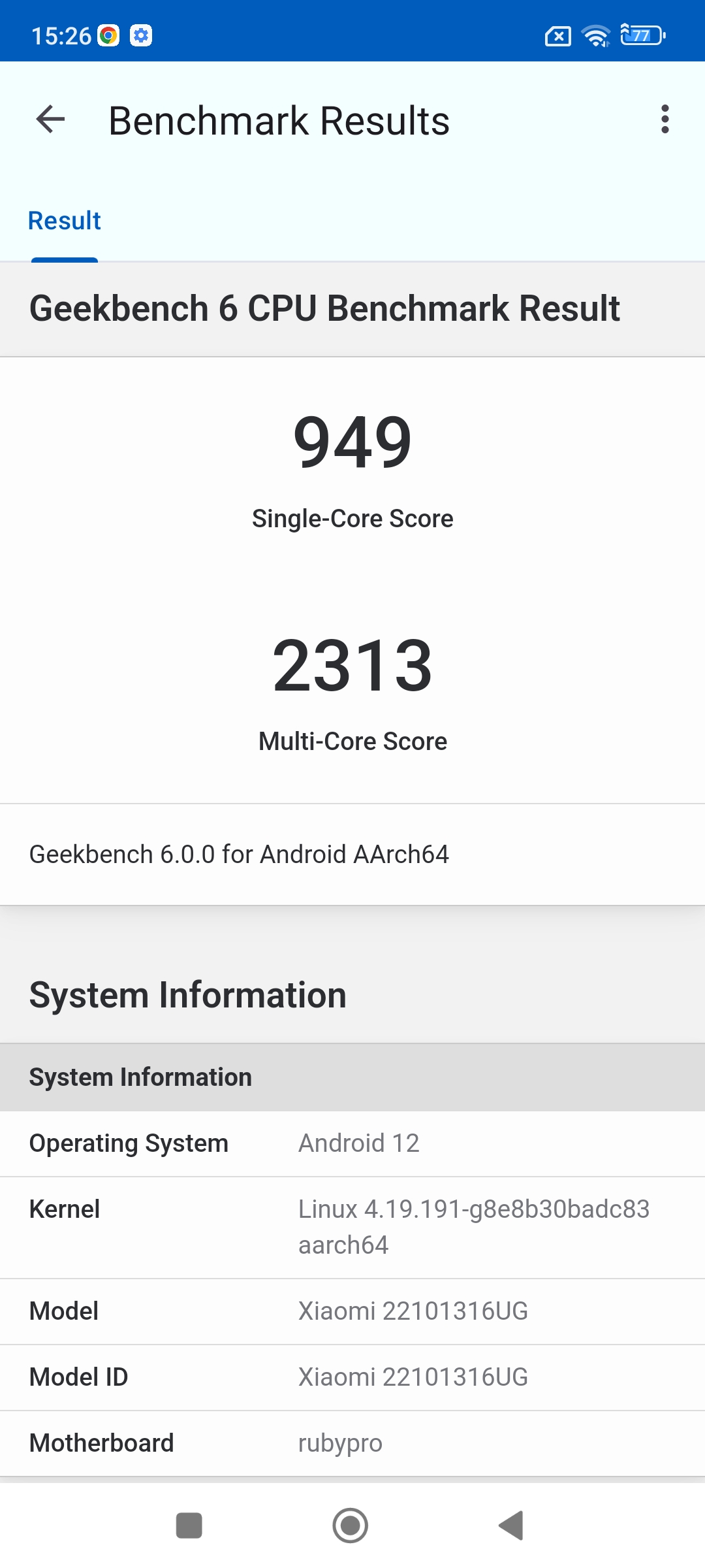 Benchmark Xiaomi Redmi Note 12 Pro+