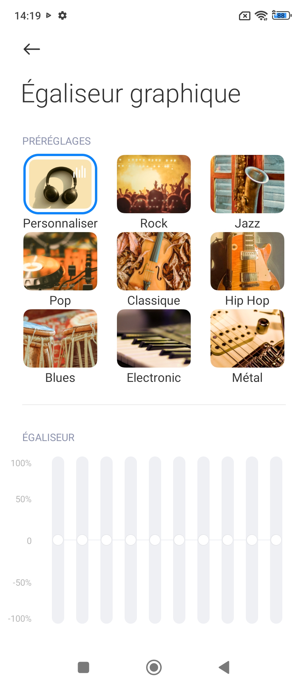 Réglages audio Xiaomi Redmi Note 12 Pro+