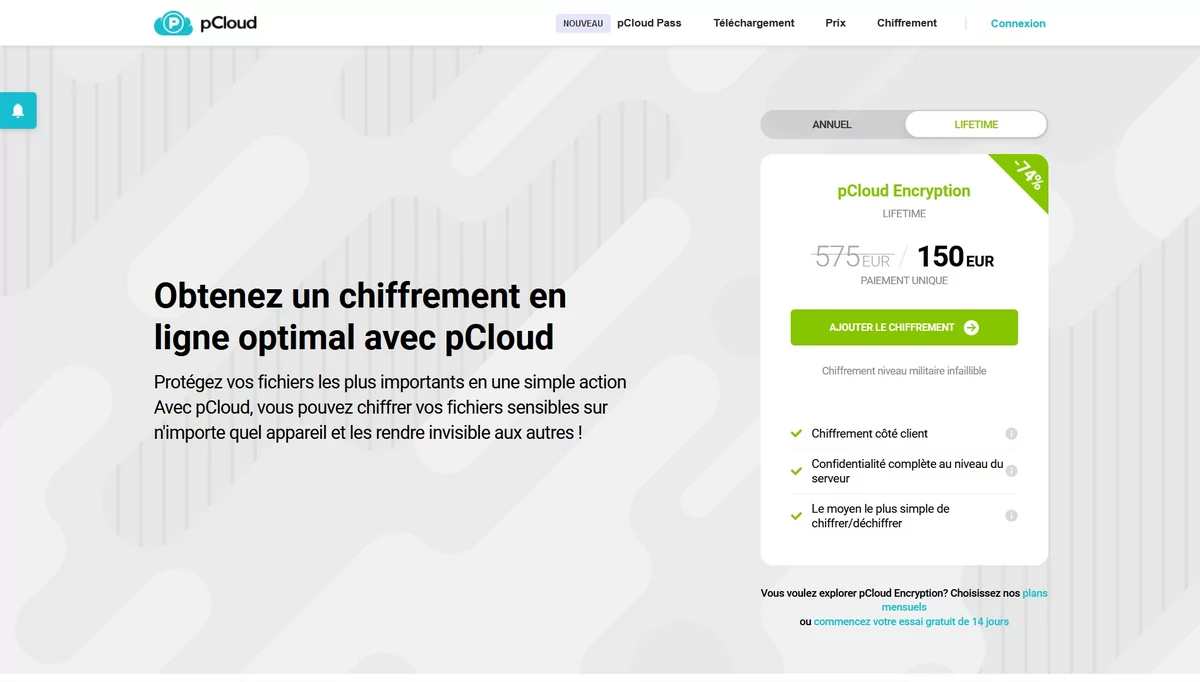 pCloud Encryption tarifs © pCloud