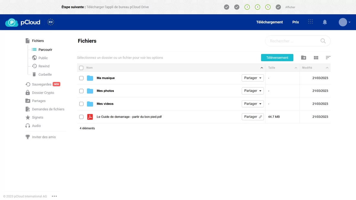 pCloud web © pCloud