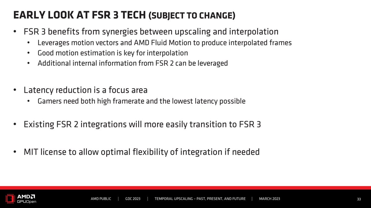 AMD FSR3 à la GDC © Videocardz
