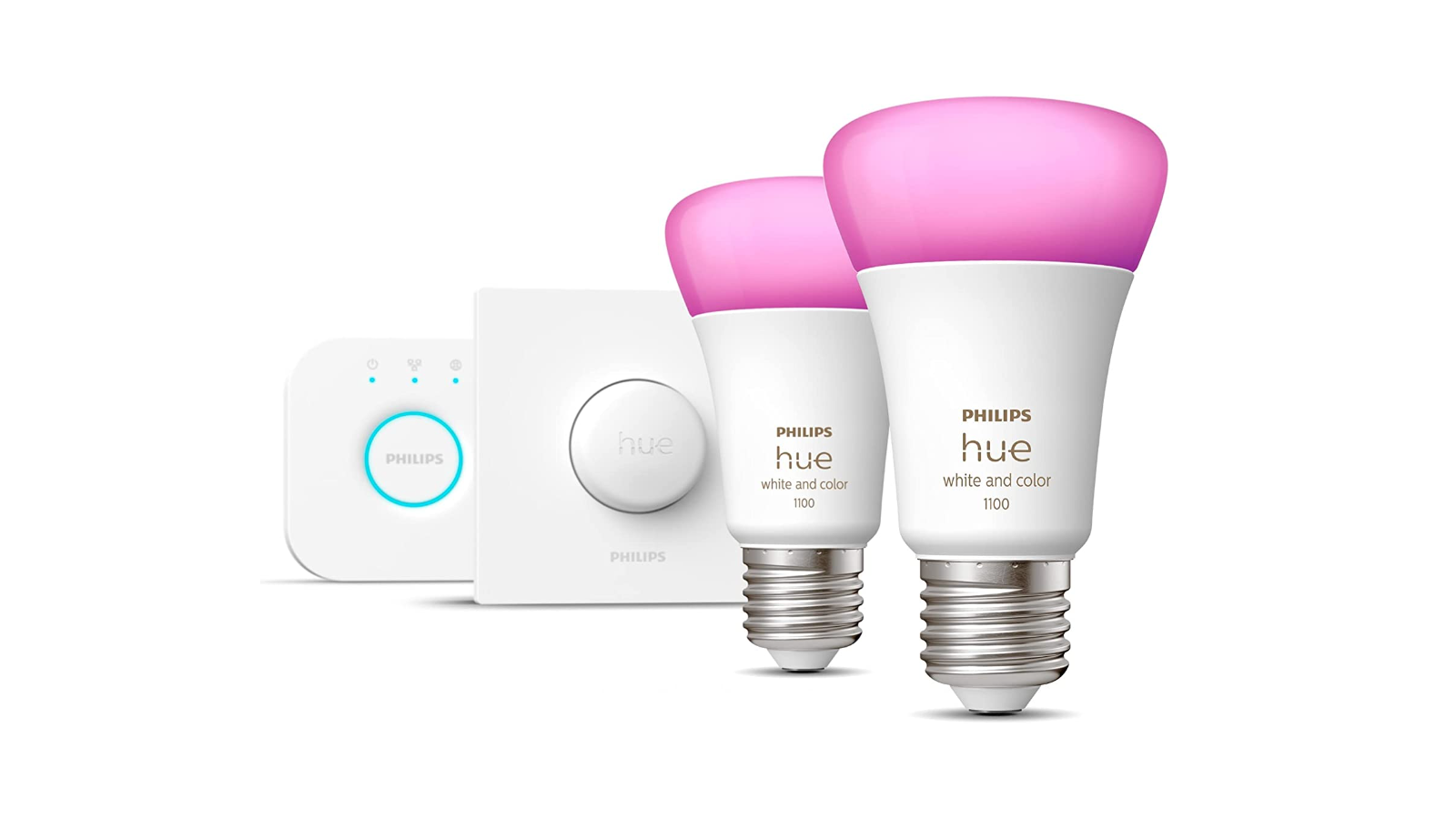 Pack Philips Hue Démarrage : Bridge + 4 Ampoules Blanches Et 1 Ampoule Couleur - Occasion