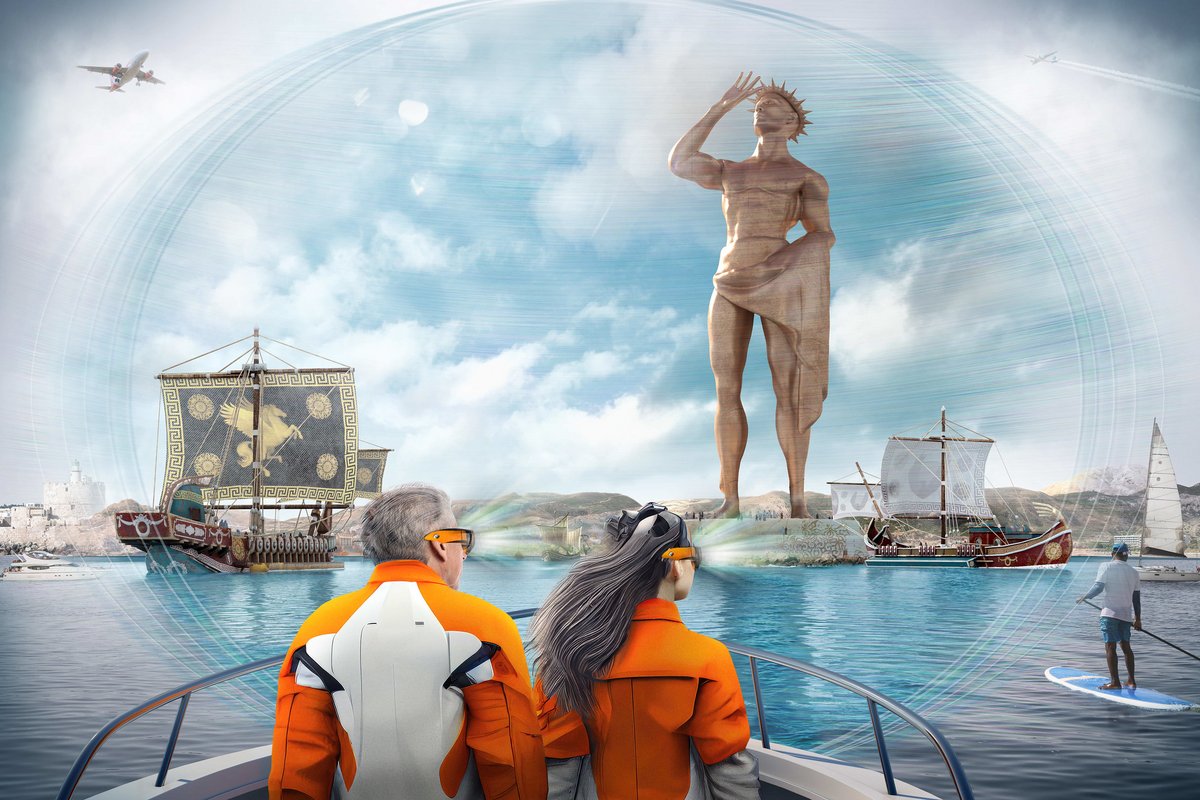 Imaginez visionner le disparu Colosse de Rhodes, grâce à des combinaisons haptiques et à la réalité virtuelle © easyJet