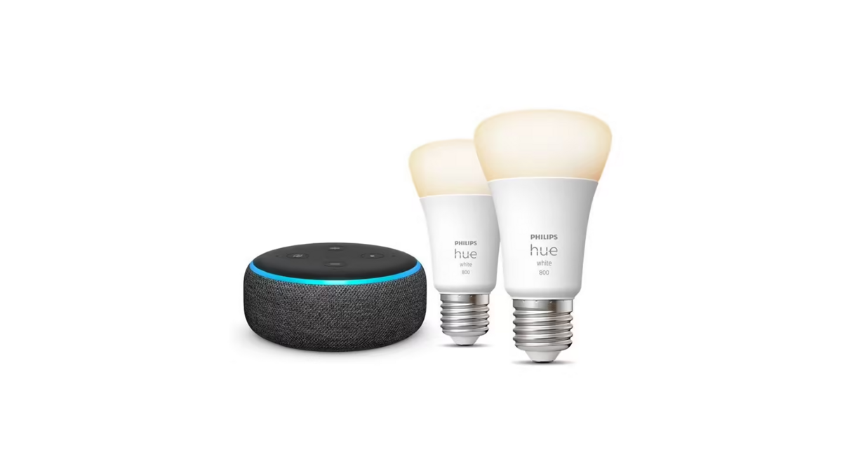 L'assistant vocal Amazon Echo Dot 3 et les ampoules Philips Hue White E27