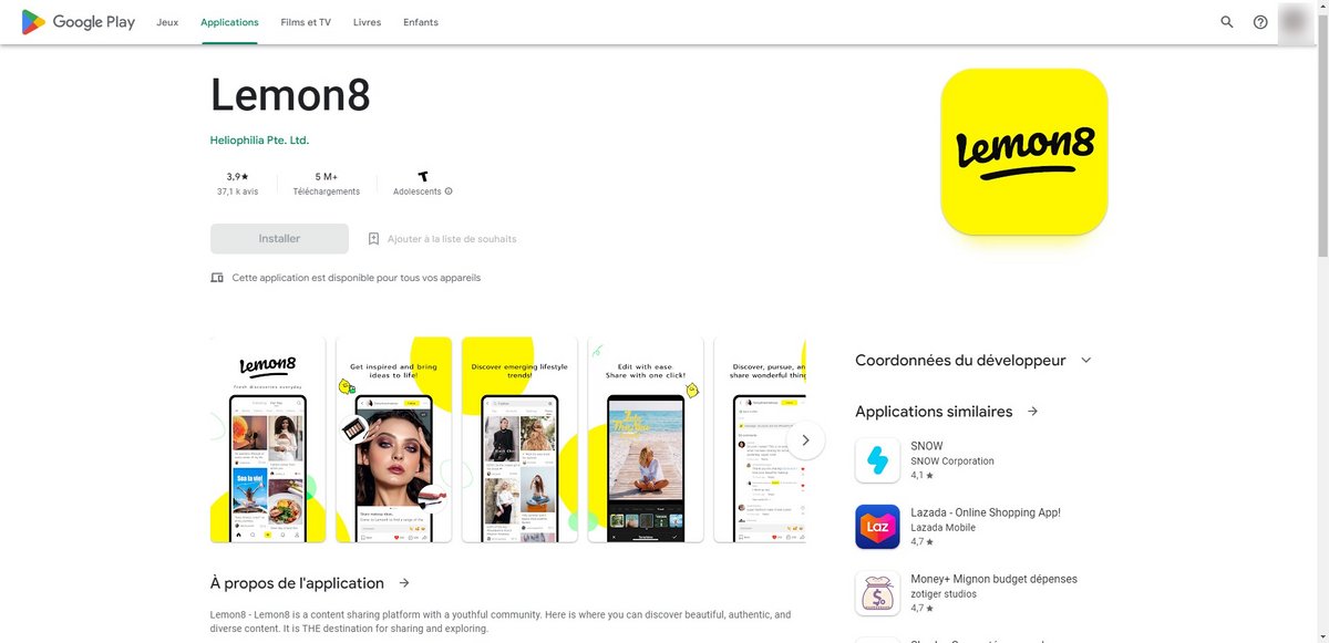 Lemon8 Google Play Store