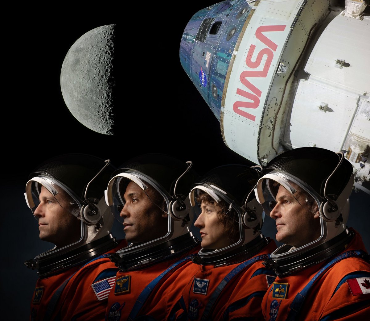 Les 4 membres de la mission Artemis II devront finalement attendre jusqu'à septembre 2025. © NASA