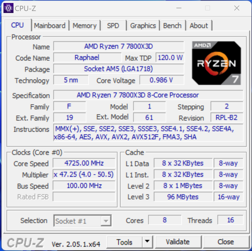 AMD Ryzen 7 7800X3D © Nerces