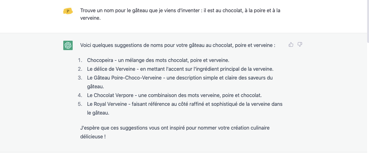 ChatGPT gateau © © OpenAI