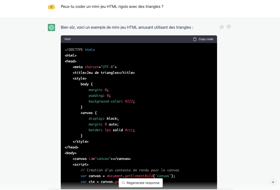 ChatGPT jeu © © OpenAI