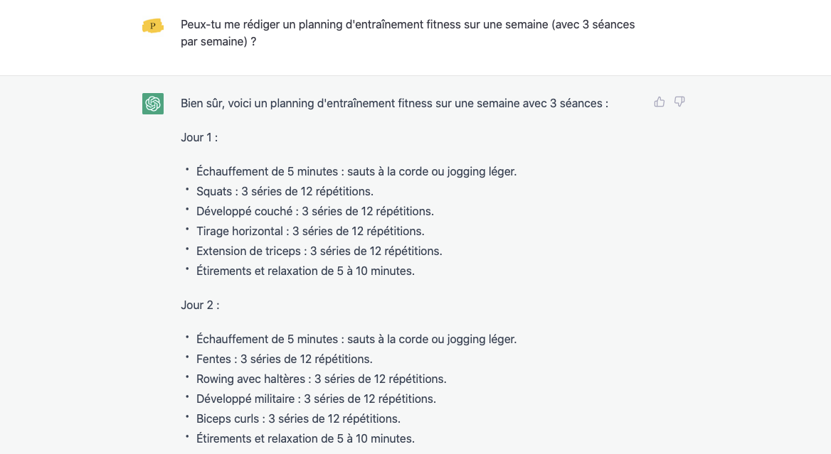 ChatGPT fitness © © OpenAI