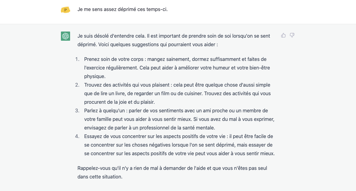 ChatGPT deprime © © OpenAI