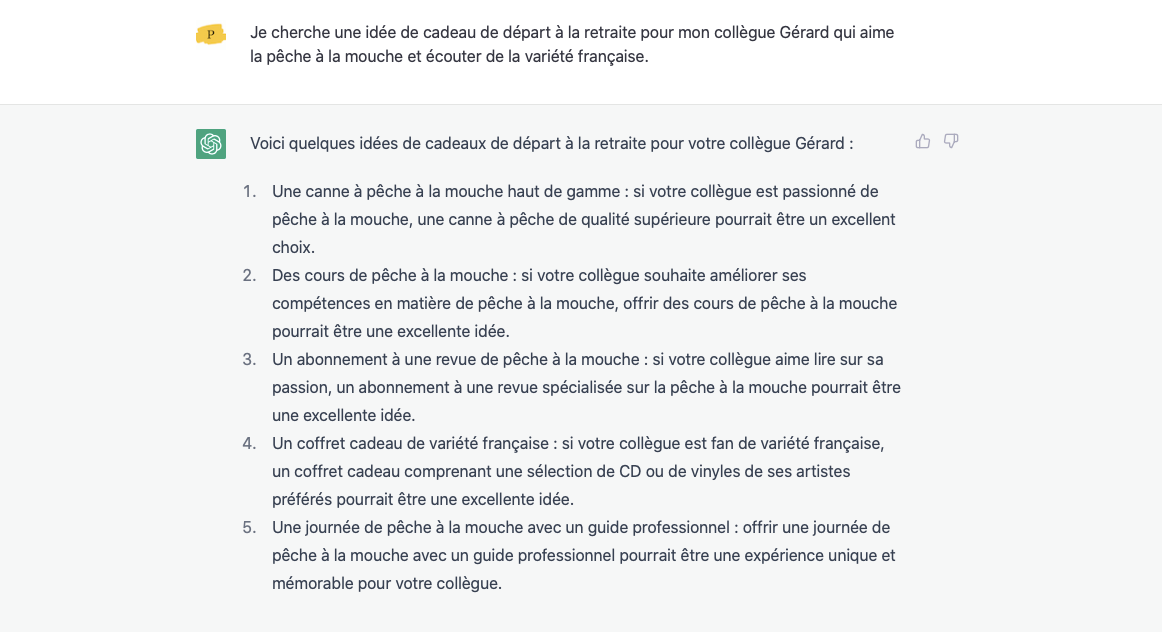 ChatGPT cadeau © © OpenAI