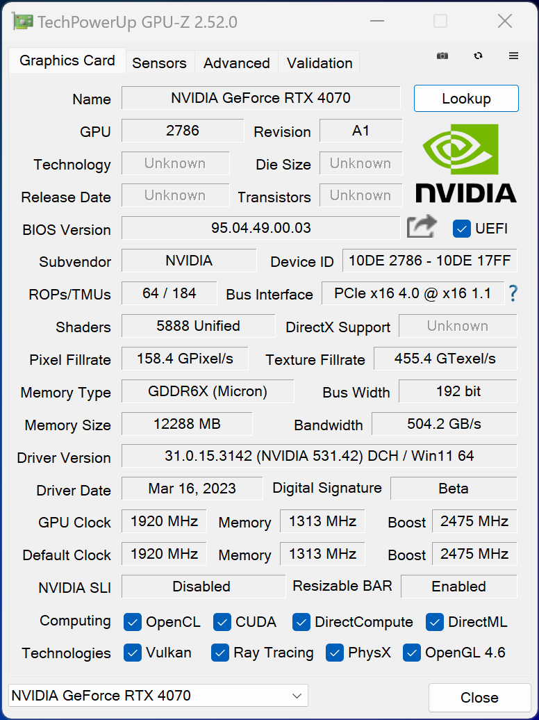 NVIDIA GeForce RTX 4070 FE © Nerces