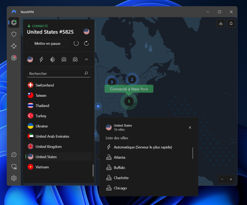nordvpn serveurs © clubic.com