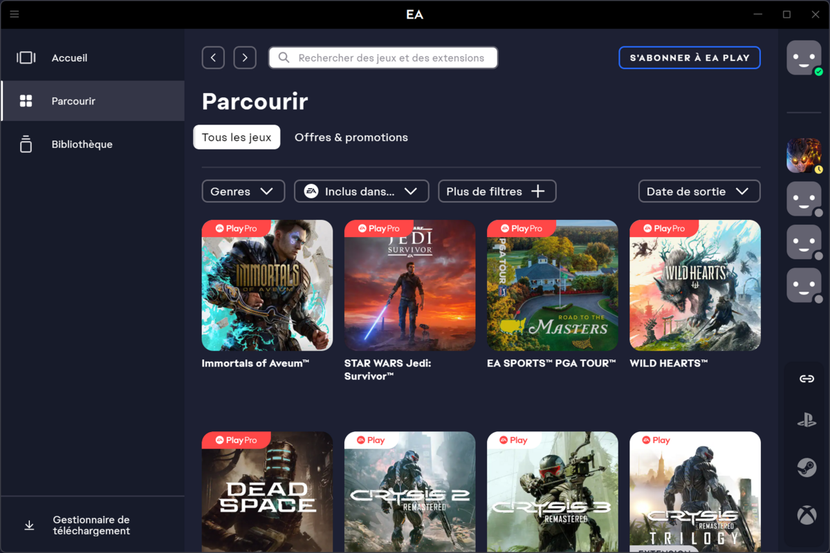 EA App Screen