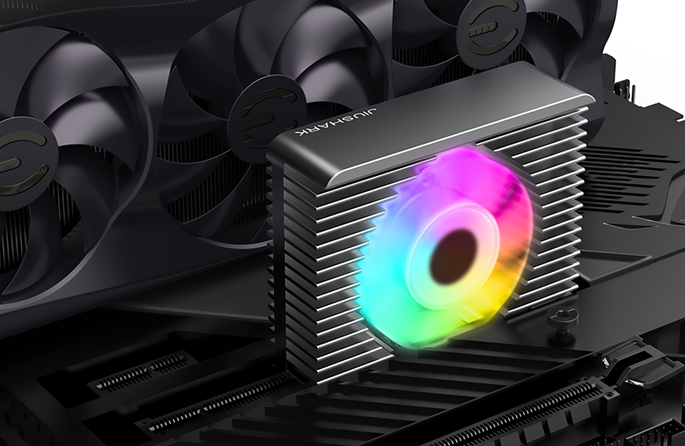 Devinez ce qui se cache sous ces gros dissipateurs ventilés, pleins de lumières RGB ?