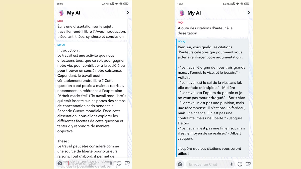 Snapchat My AI © © Snapchat / Alexandre Schmid pour Clubic