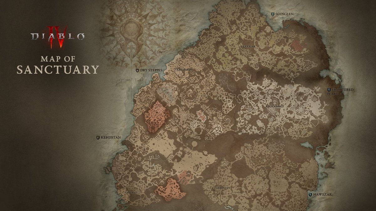Diablo IV map Sanctuaire © Blizzard