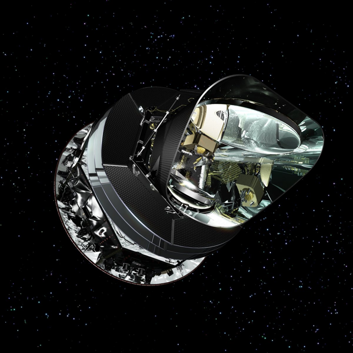 Vue d'artiste du télescope Planck dans l'espace © ESA