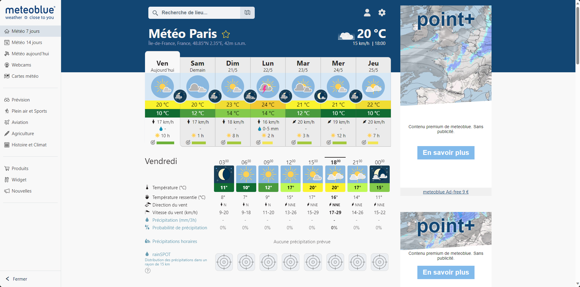 Télécharger Météoblue (gratuit) Web, Android, IOS - Clubic