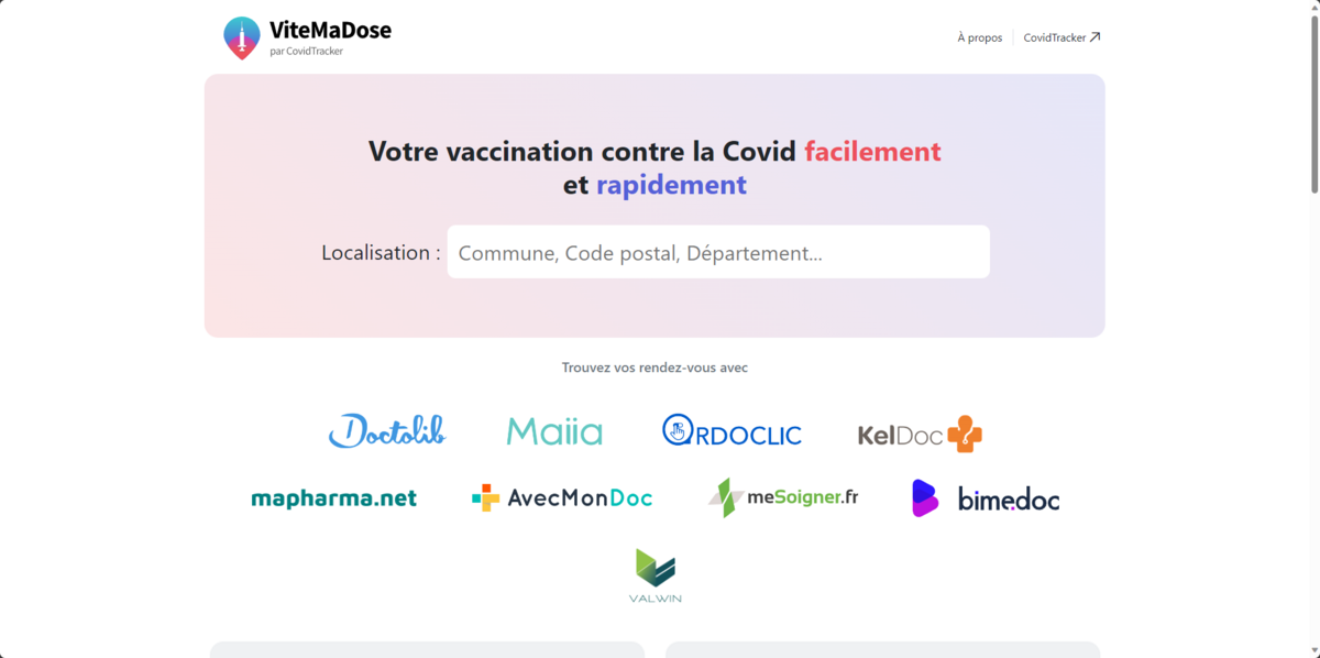 Vite Ma Dose Screen Homepage