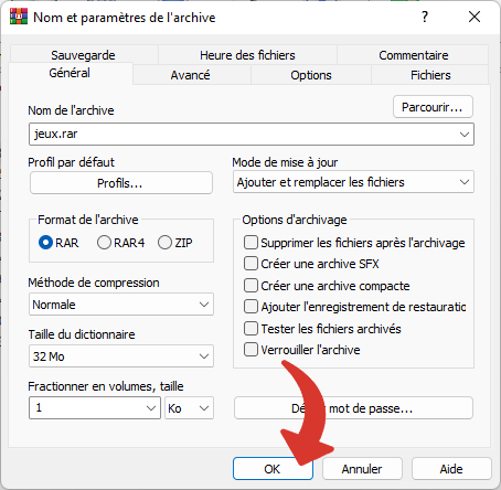Validate compression of an archive into multiple files - WinRAR