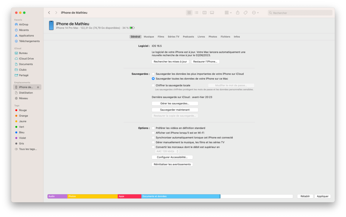 Sauvegarde iPhone Mac © © Mathieu Grumiaux pour Clubic