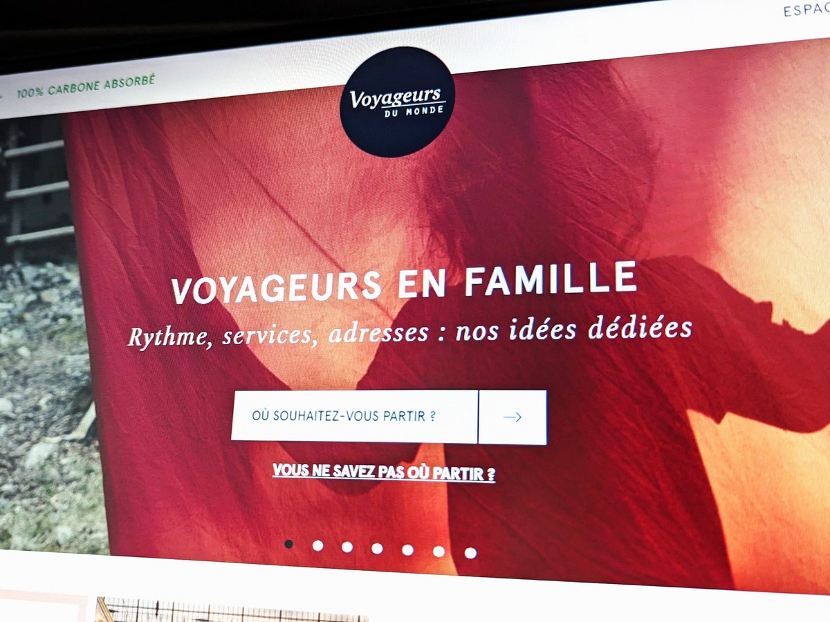 Capture d'écran du site internet de Voyageurs du monde © Alexandre Boero pour Clubic