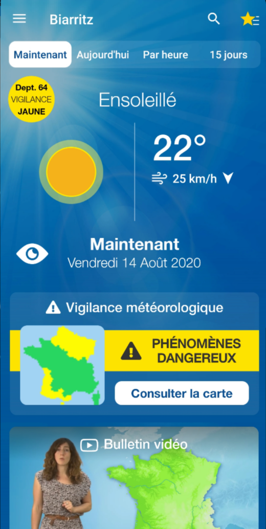 Application. Et maintenant un comparateur de prévisions météo