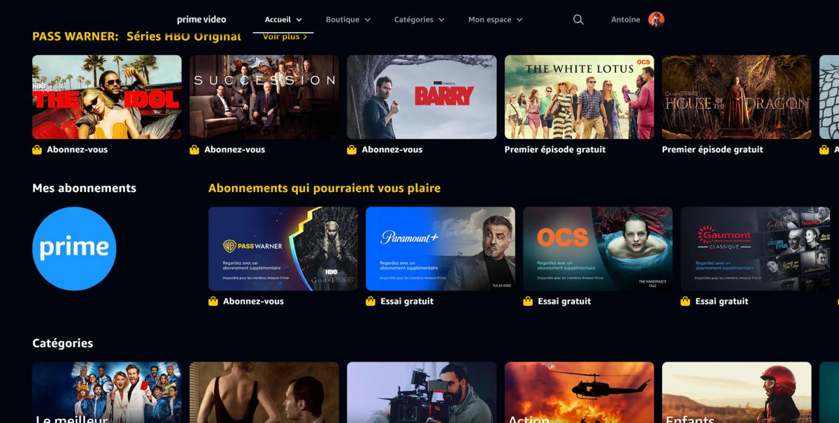 Prime Video 2 2023 © Capture d'écran Clubic
