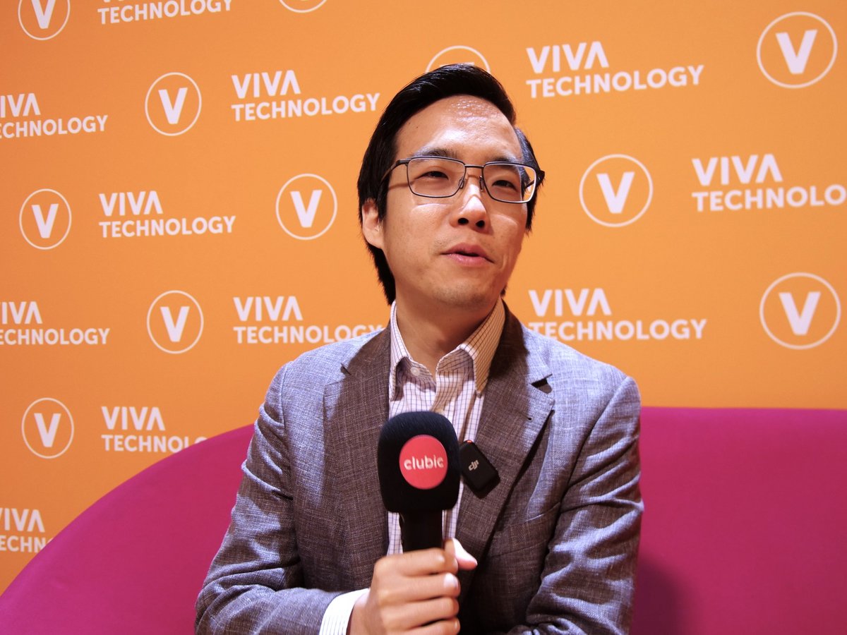 Andy Yen, au micro de Clubic, ici à VivaTech le 15 juin 2023 © Alexandre Boero pour Clubic