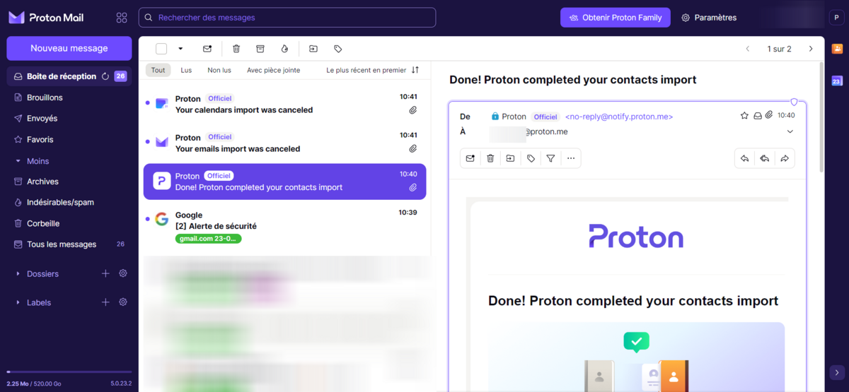 Proton Mail - Une boîte mail chiffrée, respectueuse de la vie privée et facile à utiliser ©Clubic