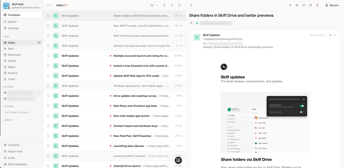 skiff mail