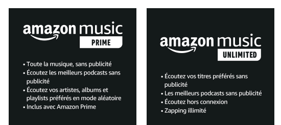 Amazon Music Prime et Unlimited