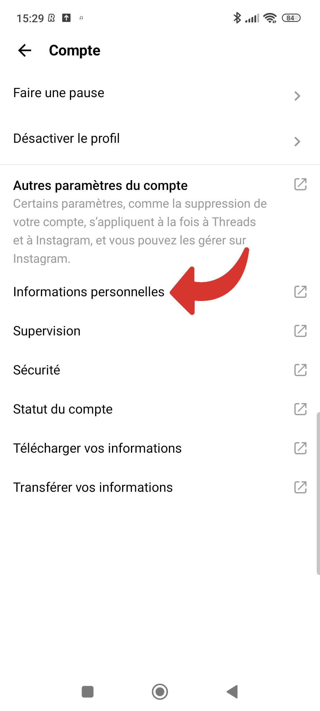threads - personal info