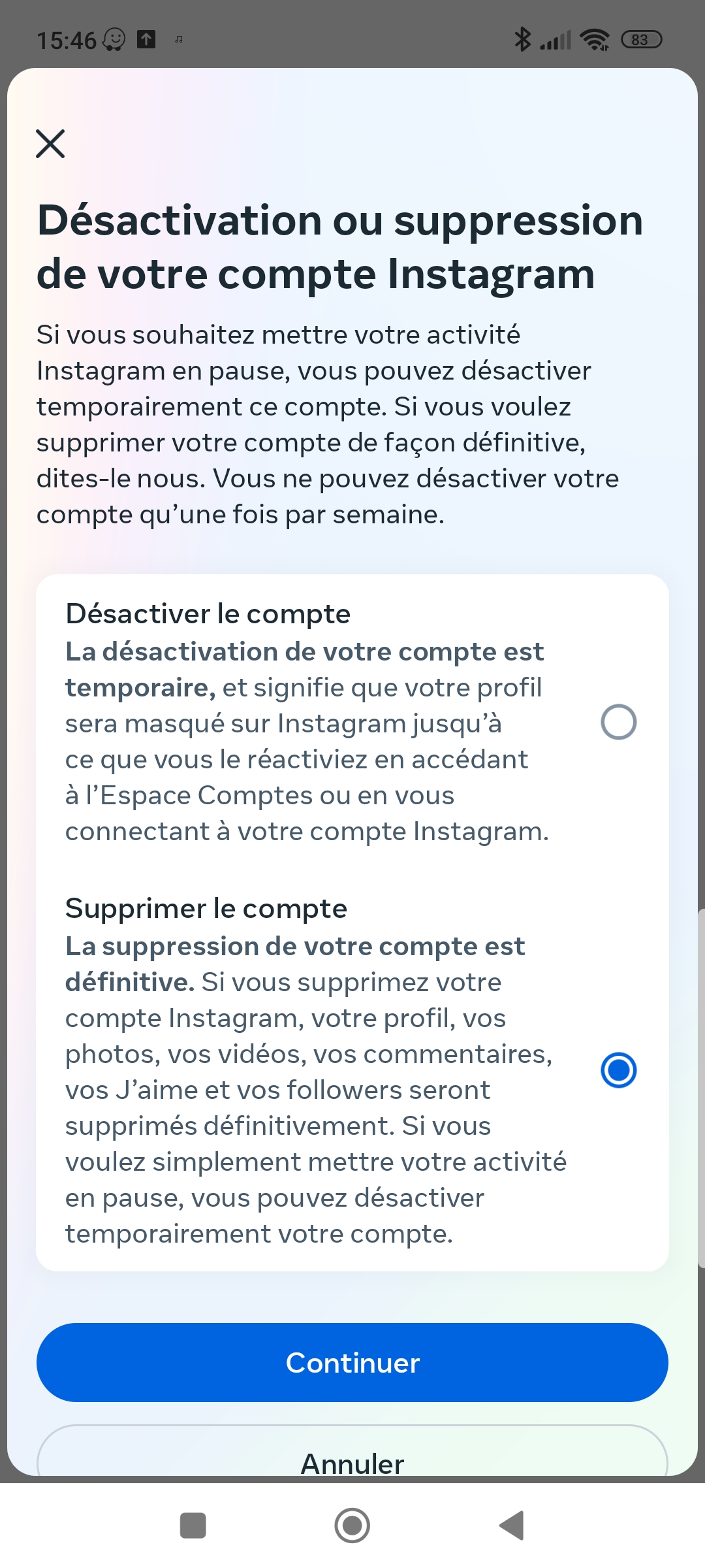 threads - delete choice