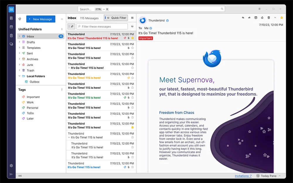 Thunderbird 115 © Mozilla