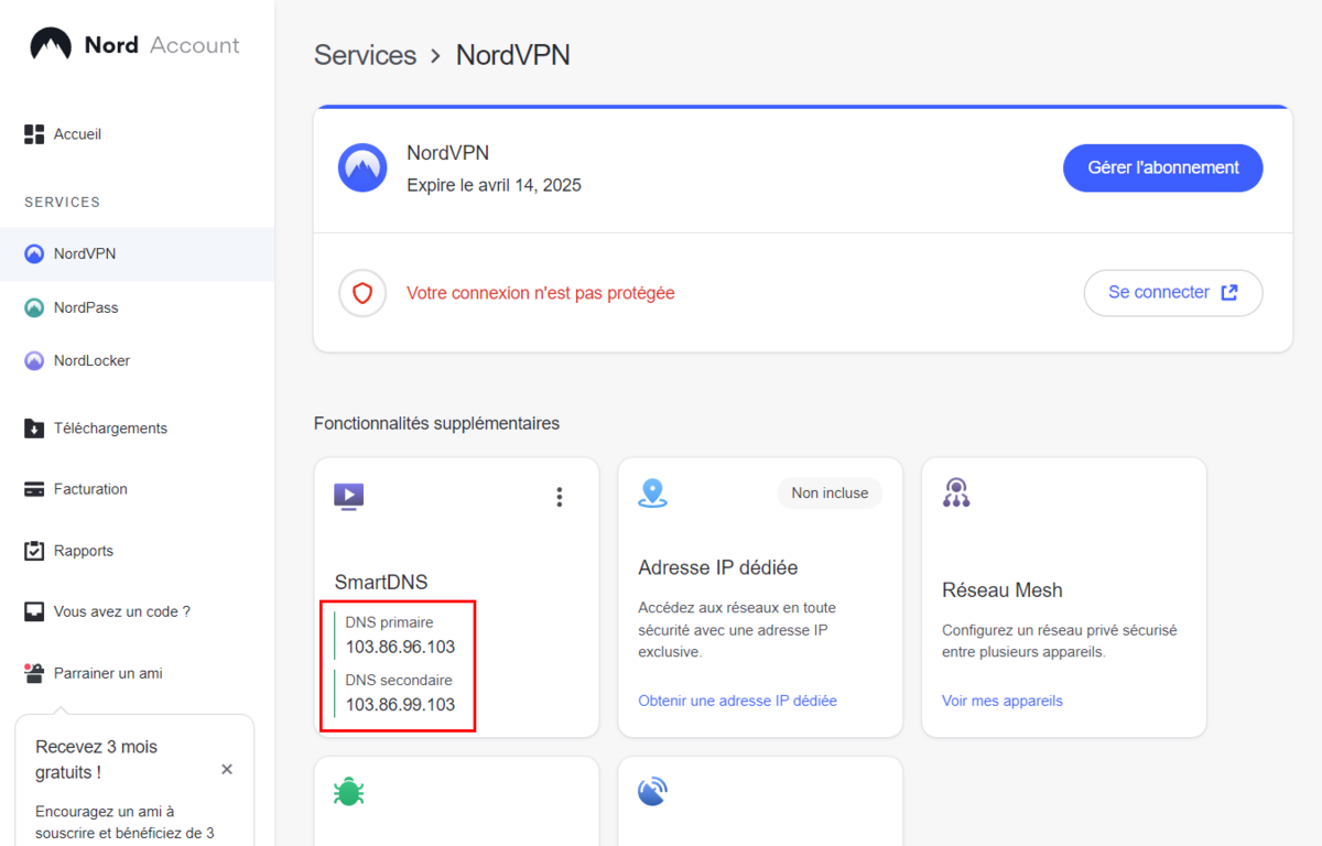 NordVPN - Les IP Smart DNS