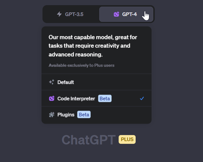 ChatGPT options possibles
