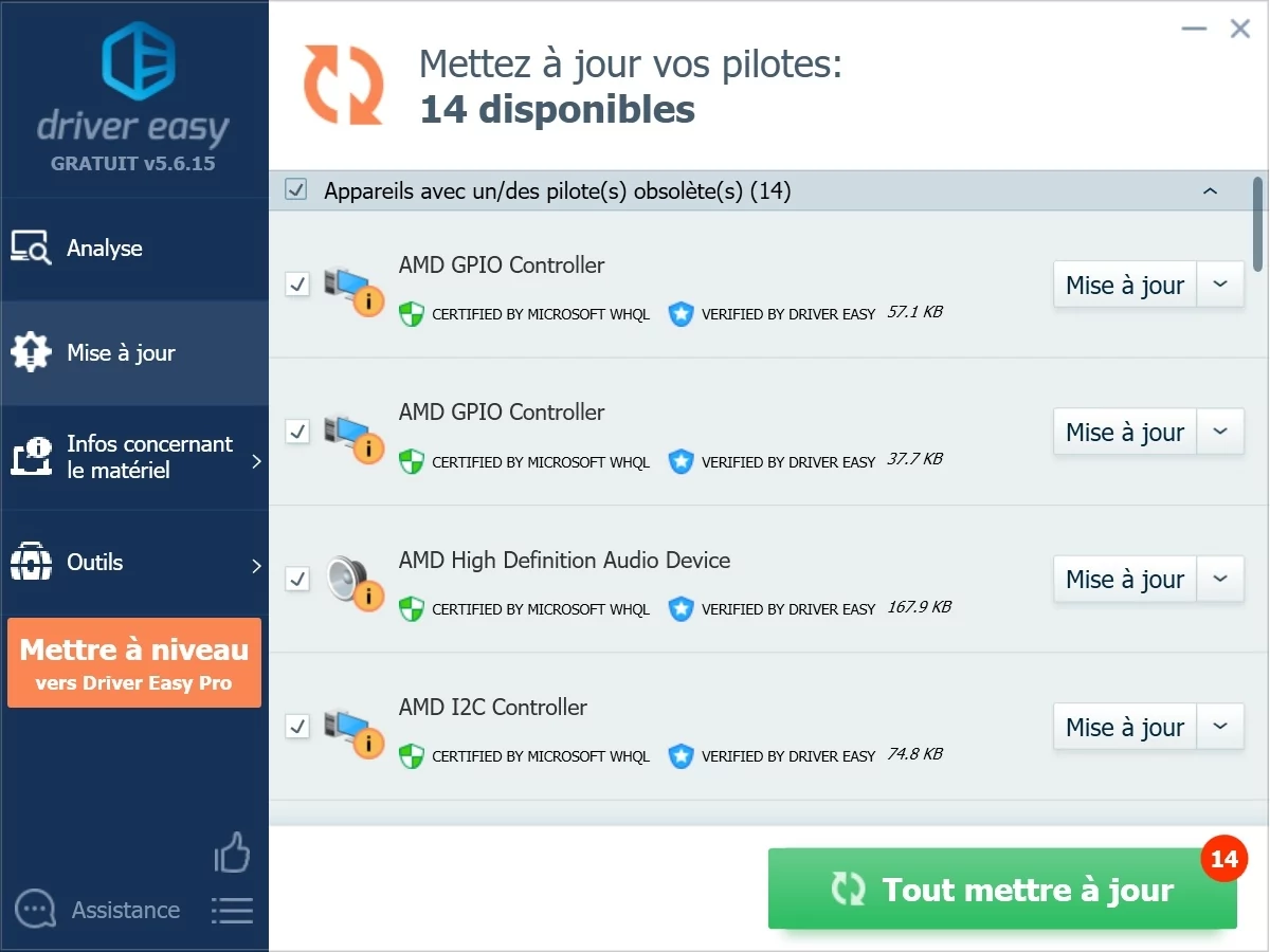 drivereasy mises à jour