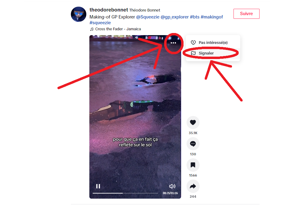 bouton signaler contenu TikTok © Alexandre Boero pour Clubic