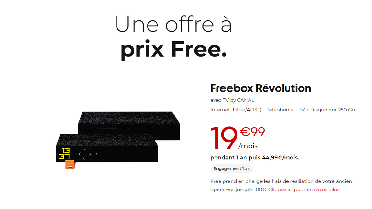 La Freebox Révolution à 19,99 €/mois
