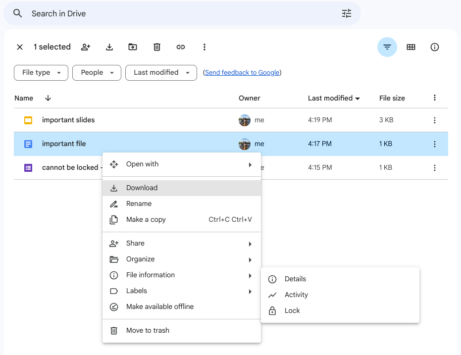 Google Drive : verrouillez un fichier en un clic