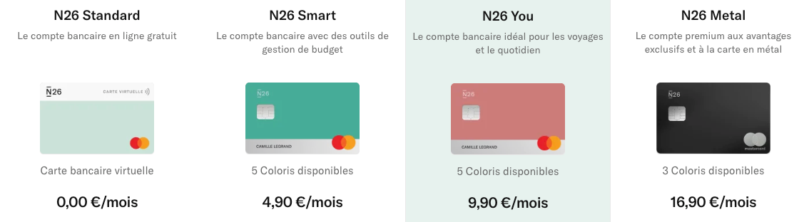 n26 cartes bancaires © n26.com