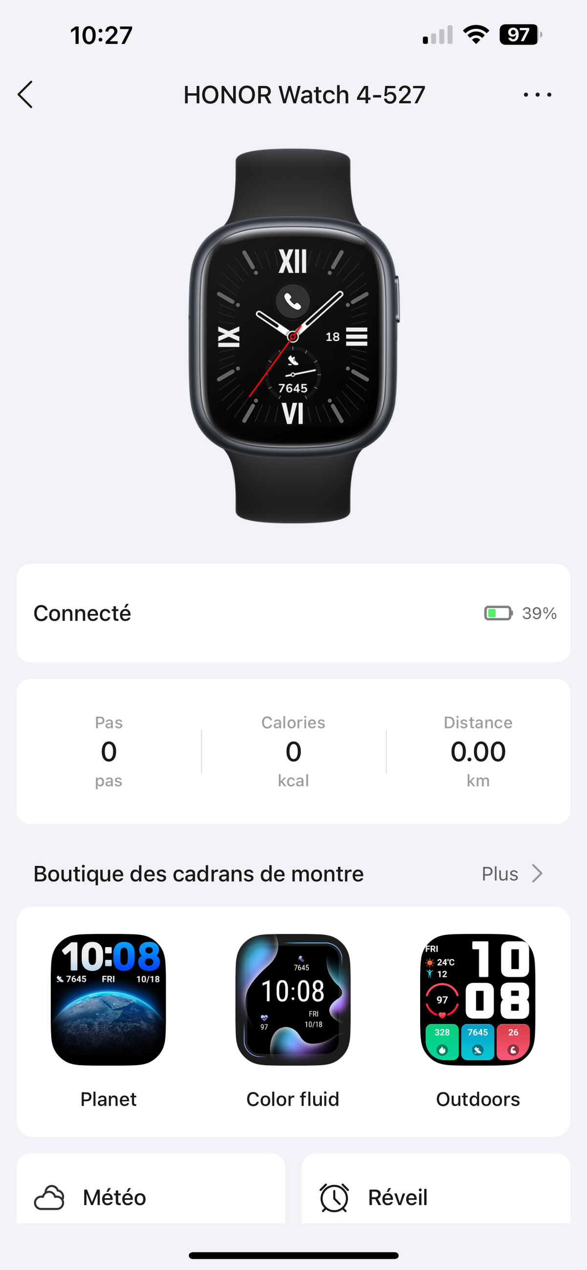 Honor Watch 4 (app compagnon) © NLD