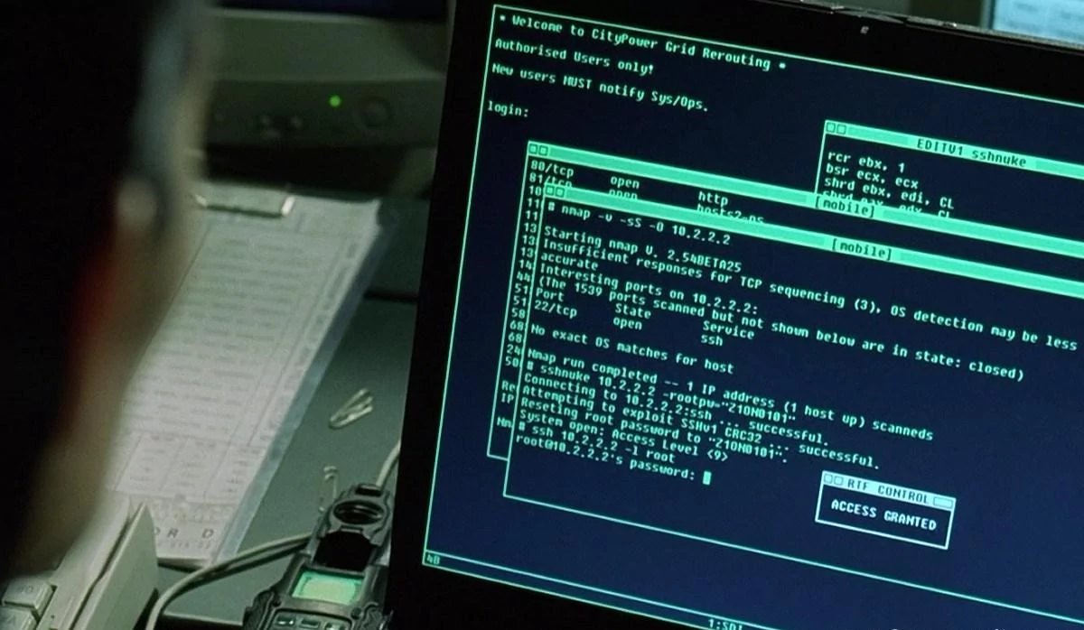 matrix reloaded nmap © warner bros