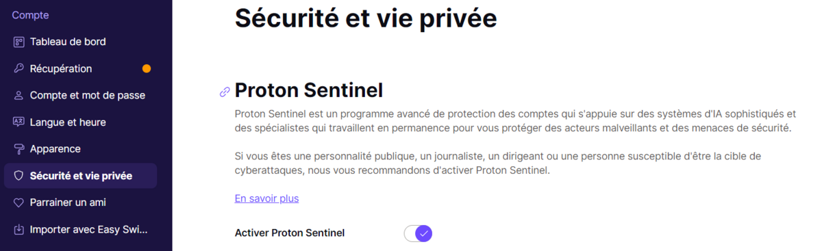 proton sentinel © clubic.com